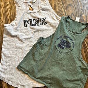Pink and Green Tank Tops